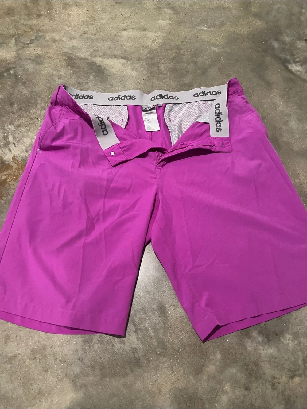adidas men  Bright Magenta Golf Athletic Shorts